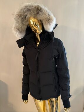 Canada Goose Women’s Black Down Parka Jacket with Fur Hood Size S